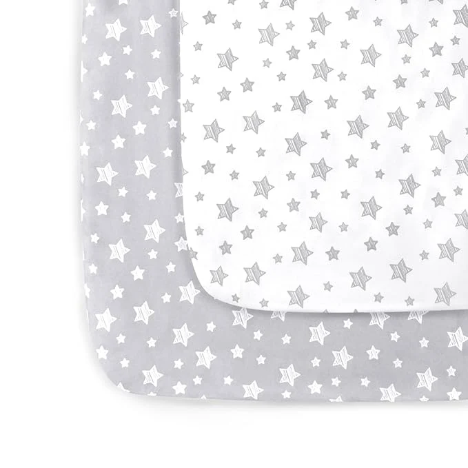 Modern Pack and Play Sheets 2 Pack Mini Crib Sheets Stretchy Playard Fitted Sheet Prestigious