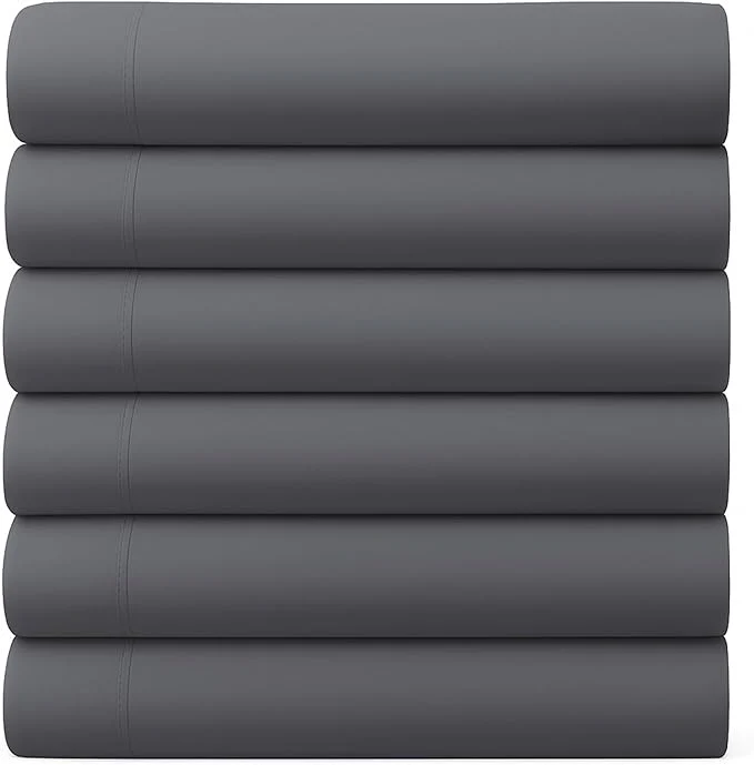 Elegant GOLD TEXTILES Full Flat Sheet 6 Pack – Brushed Microfiber Top Sheets Environmentally Friendly