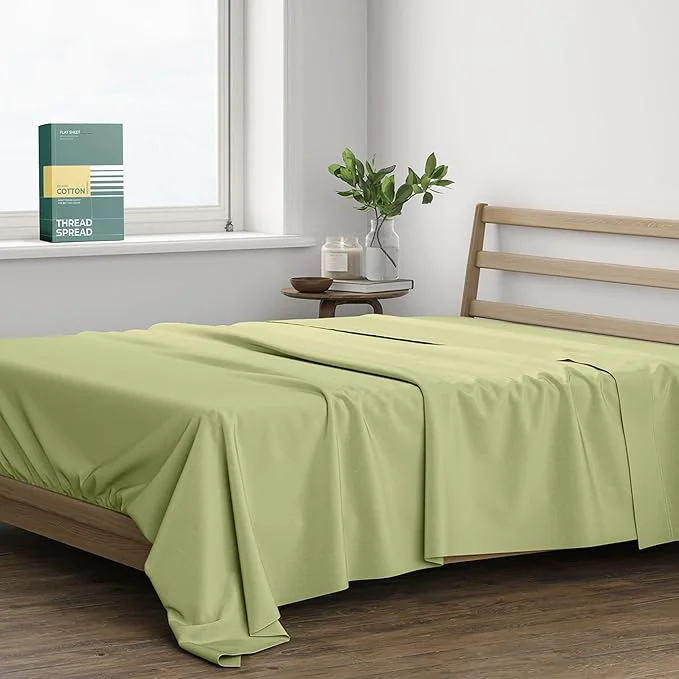 Responsible THREAD SPREAD Organic Cotton Percale Flat Sheet Full Size Proven