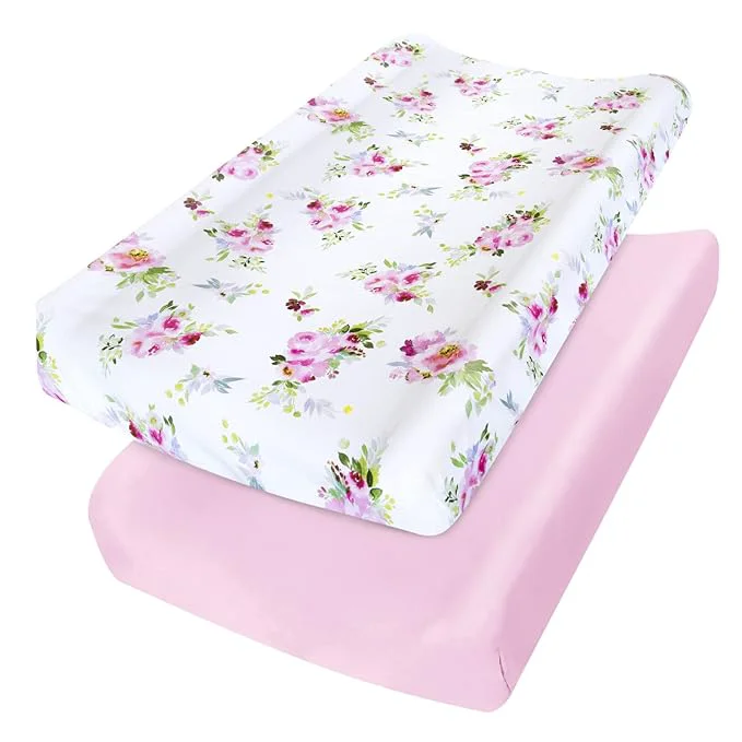 Artisan Changing Pad Cover for Girls 2 Pack Lovely Print Soft Diaper Change Table Crafted