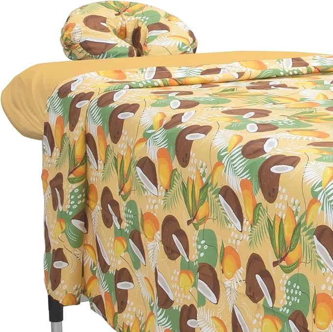 Efficient ForPro Premium Designer Microfiber 3-Piece Massage Sheet Set Coco Mango Quality