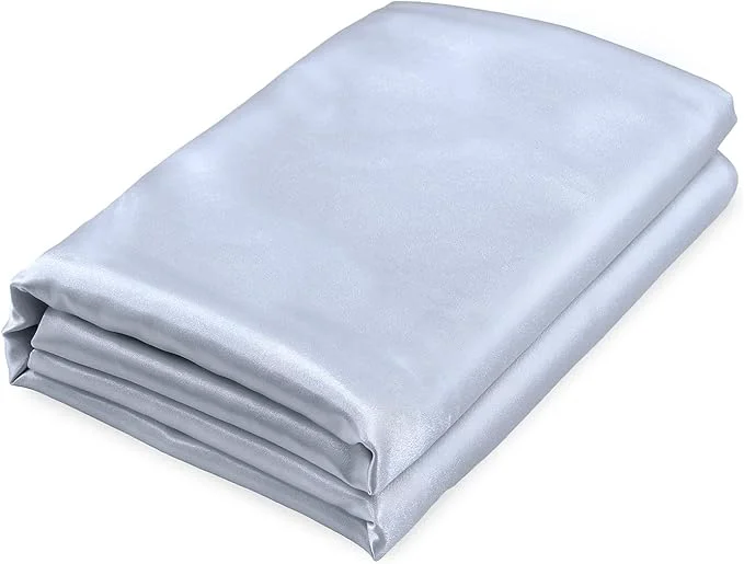 High-End Homiest Baby Blue Satin Flat Sheet Carefully Designed
