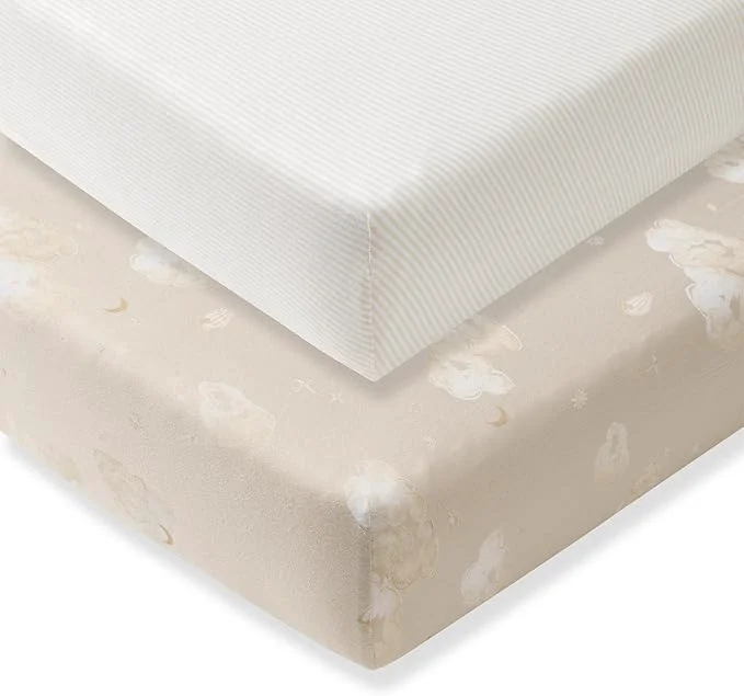 Natural Burt's Bees Baby Essential Organic Cotton Fitted Crib Sheet Breathable Solid