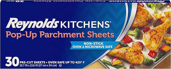 High-Quality Reynolds Kitchens Pop-Up Parchment Paper Sheets Fits Standard Baking Pans and Luxury
