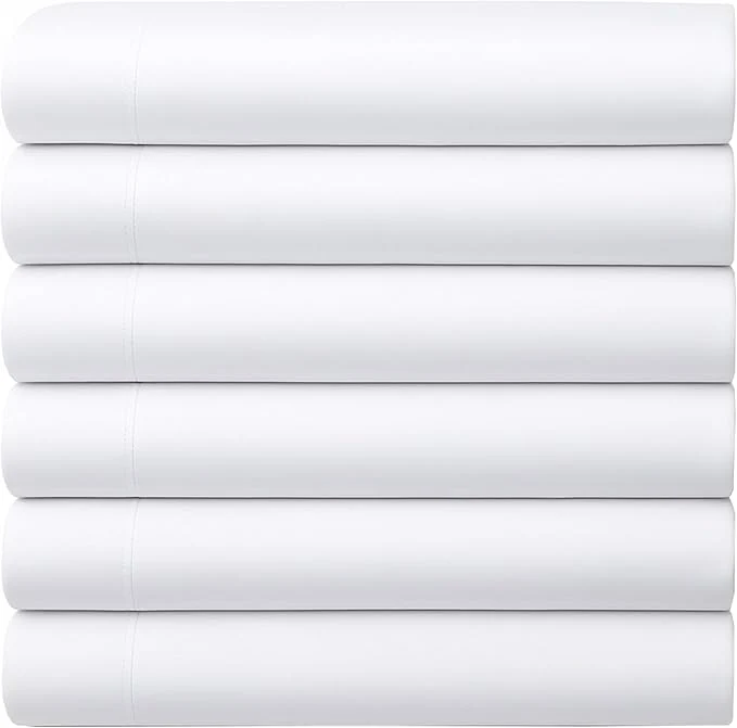 Functional GOLD TEXTILES King Flat Sheet 6 Pack – Brushed Microfiber Top Sheets Stylish