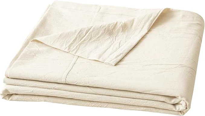 Top-Quality OUCH Flat Sheet Only Washed Cotton Linen Feel Wrinkle- Fine Crafted