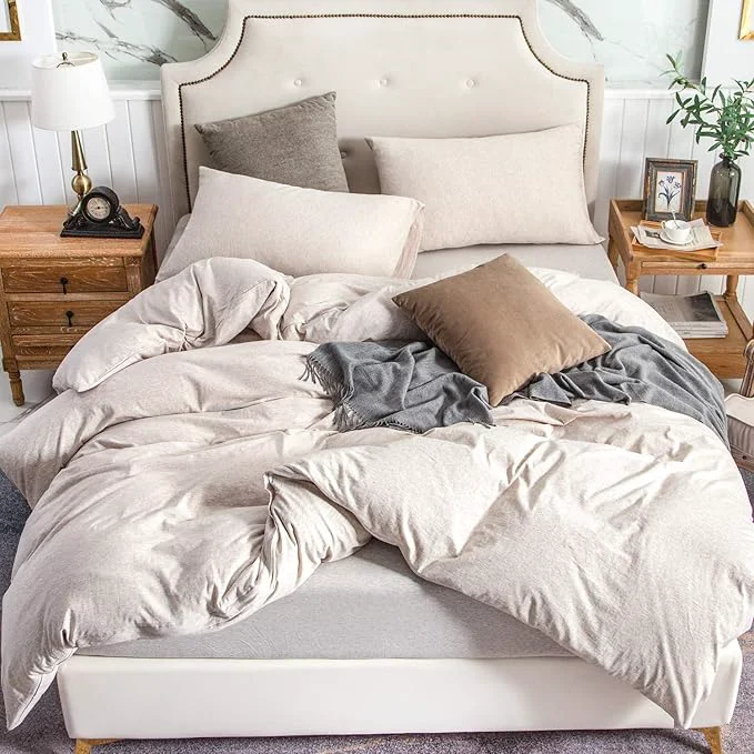 Reusable PURE ERA Jersey Knit Duvet Cover Set T-Shirt Cotton Super Soft Comfy 2pc Elegant