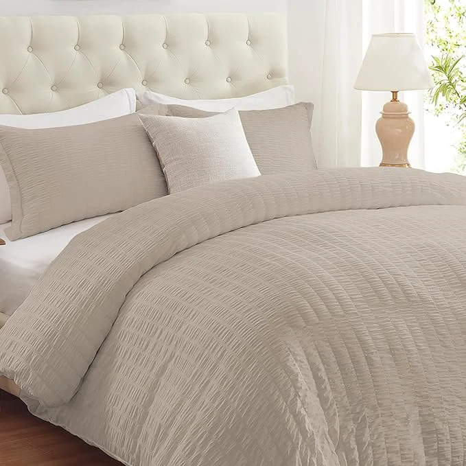 Smooth Cozyide Linen Duvet Cover King Size 3 Pieces Bedding Duvet Covers Soft Casual