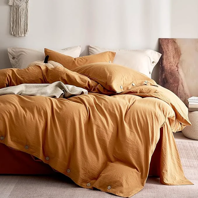 User-Friendly JELLYMONI Washed Cotton Duvet Cover Queen – Soft Breathable Linen-Look Next-Generation