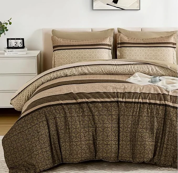 Smart WONGS BEDDING 7 Pieces Comforter Set California King Size Bohemian Soft Effective