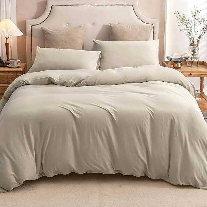 Flexible PURE ERA Jersey Knit Duvet Cover Set T-Shirt Cotton Super Soft Comfy 3pc Crafted