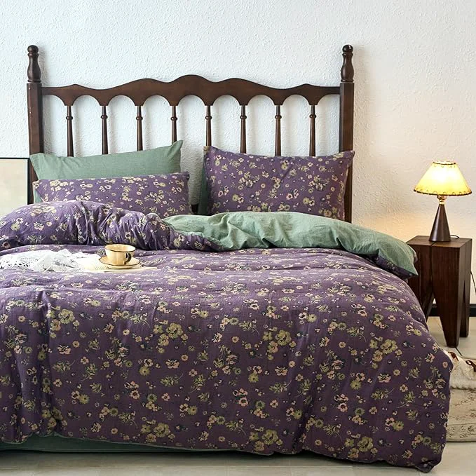 Effective mixinni Vintage Floral Duvet Cover Queen Set Secure