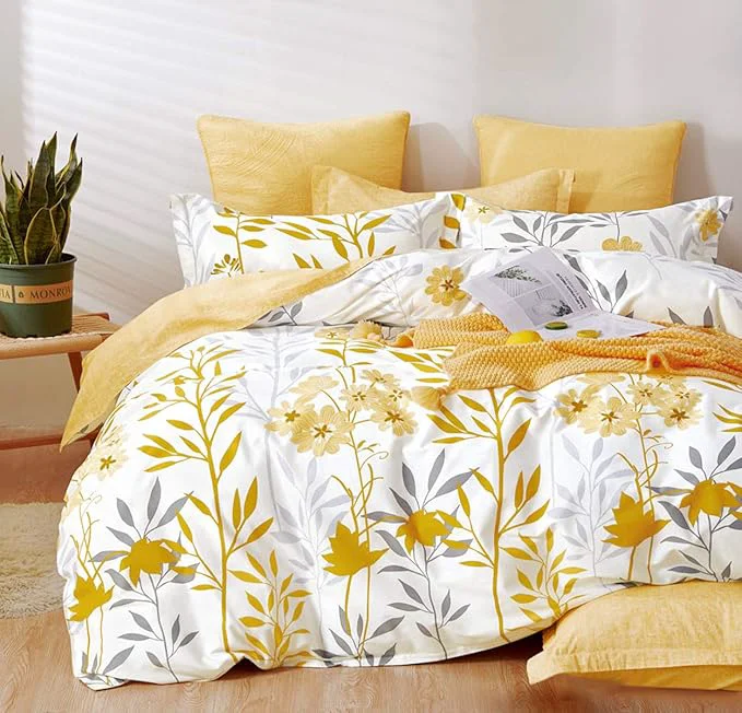 Relaxed SLEEPBELLA Duvet Cover Queen Size 600 Thread Count Cotton Grey Branches and Trendy