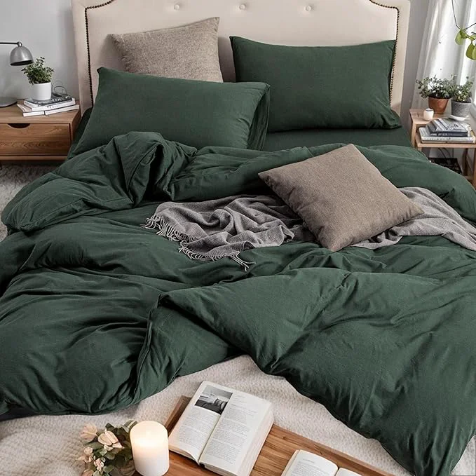 Sustainable PURE ERA Jersey Knit Duvet Cover Set T-Shirt Cotton Super Soft Comfy 3pc Professional