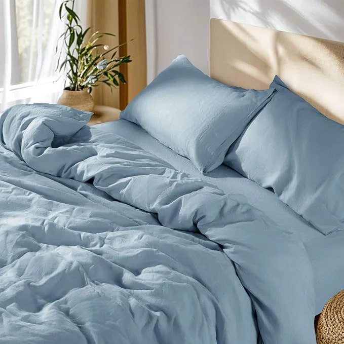 First-Class SONORO KATE French Linen Duvet Cover Queen Size Soft Breathable Outstanding