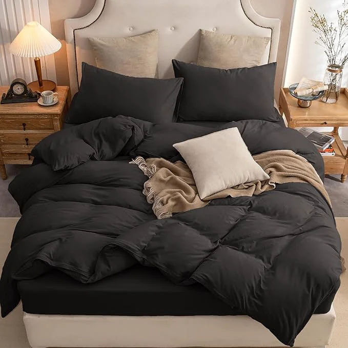 Clean PURE ERA Jersey Knit Duvet Cover Set T-Shirt Cotton Super Soft Comfy 3pc Recyclable