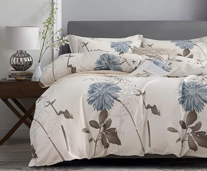 Artisan SLEEPBELLA Duvet Cover Queen Size 600 Thread Count Cotton Botanical Flowers Soft