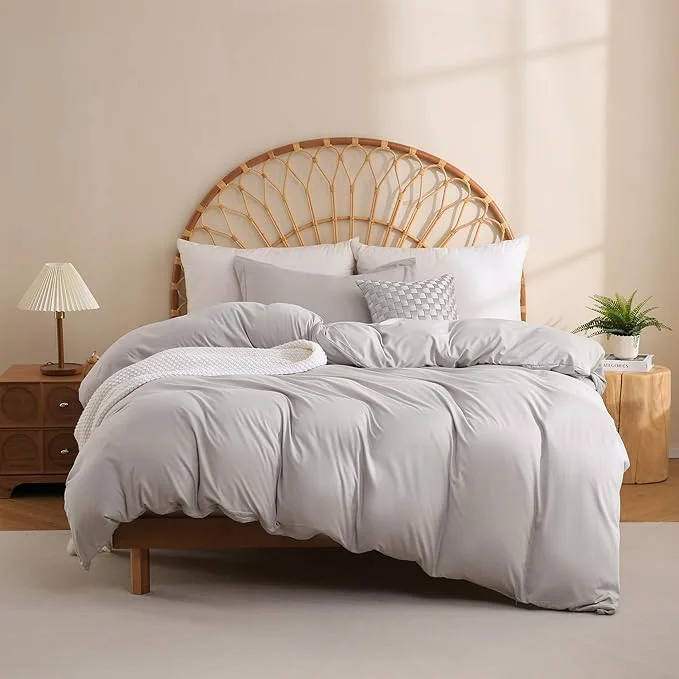High-Quality JSD Light Grey Duvet Cover Set Twin Size 2 Piece Microfiber Kids Duvet Cover Innovative