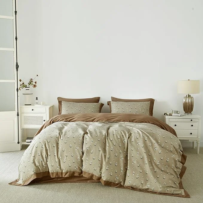 User-Friendly SUSYBAO Cute White Floral Duvet Cover Queen Cotton 3 Pcs Set 1 Decorative Excellent