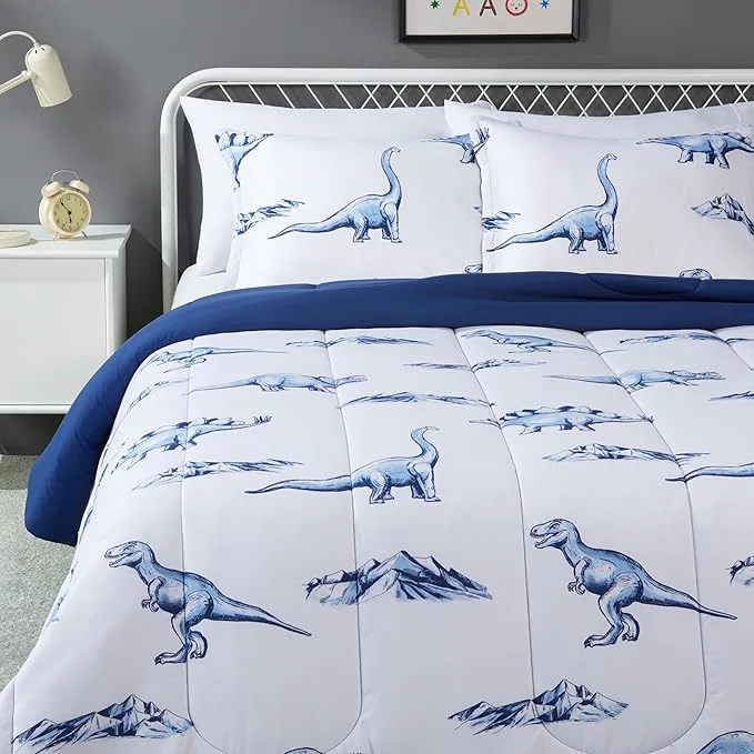 Superior Amazon Basics 3-Piece Microfiber Kids' All Season Comforter and Pillow Sham Set High-Grade
