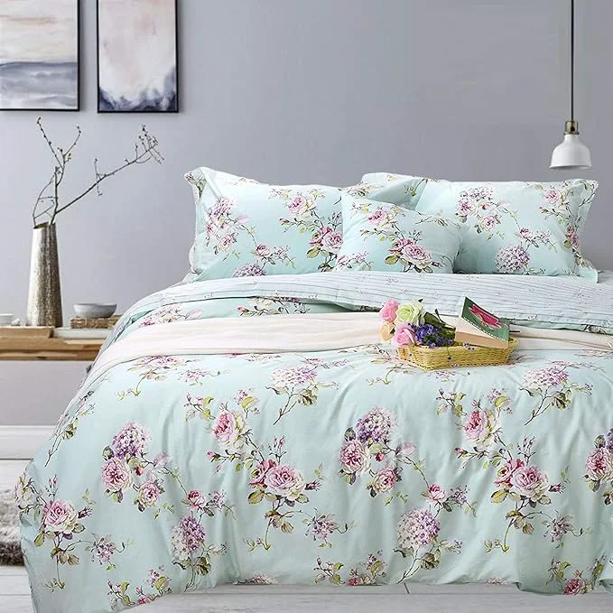 Efficient FADFAY French Country Duvet Cover Set King California King Cotton Floral Specialty