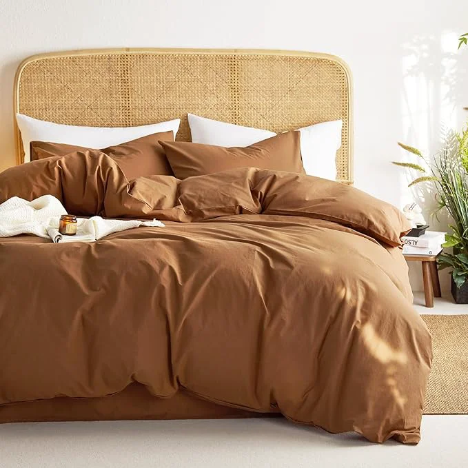 Professional Wake In Cloud - Cotton Duvet Cover Set Queen Size Caramel Terracotta Certified