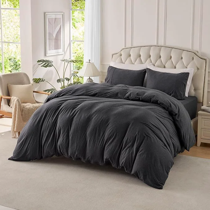 Versatile PURE ERA Jersey Knit Duvet Cover Set T-Shirt Cotton Super Soft Comfy 3pc Optimized