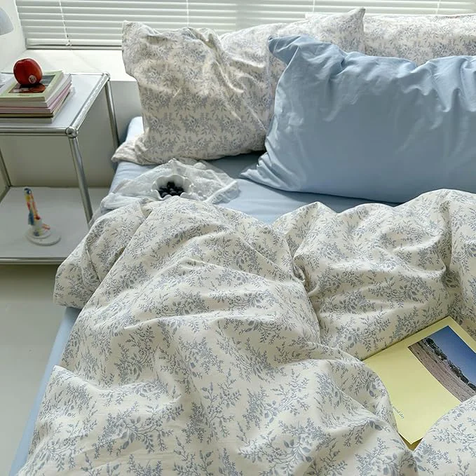 Unique mixinni Blue Floral Duvet Cover Full Size Minimalist