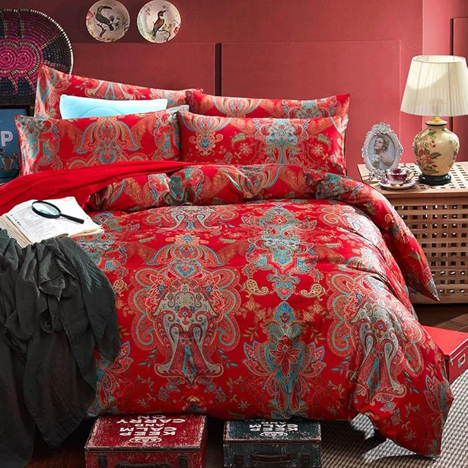 Smooth mixinni Long Staple Cotton Percale Paisley Duvet Cover Refined