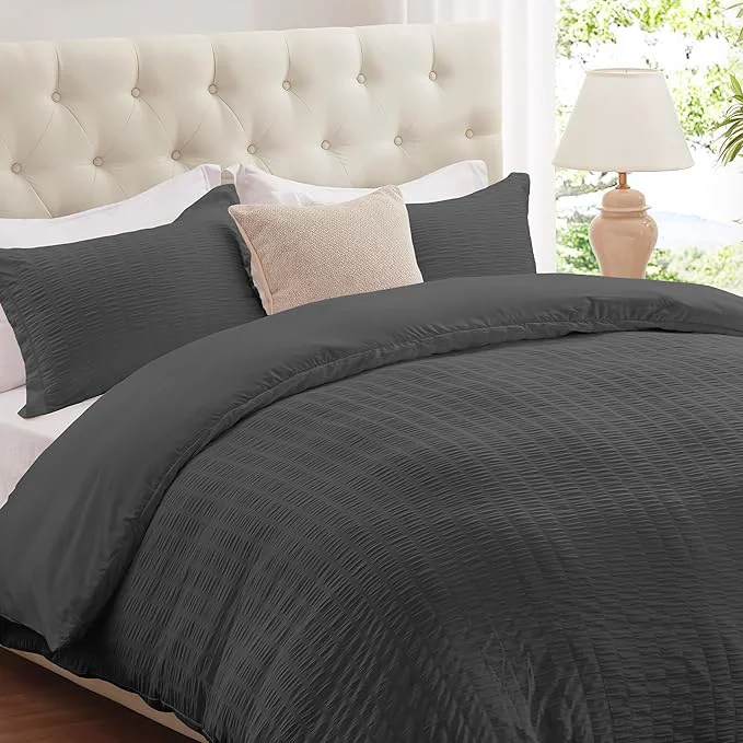 Genuine Cozyide Dark Grey Duvet Cover King Size 3 Pieces Bedding Duvet Covers Professional