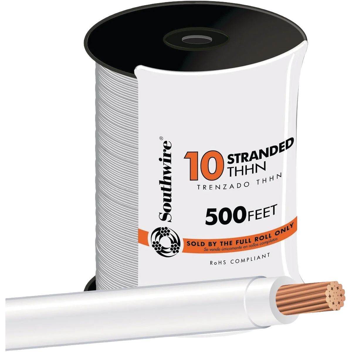 Easy-to-Use Southwire 500 ft. 10-AWG White Stranded THHN Wire Reliable