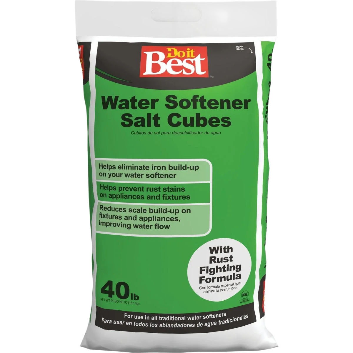 Excellent Do it Water Softener Salt Cubes with Rust Remover 40 lb. Green