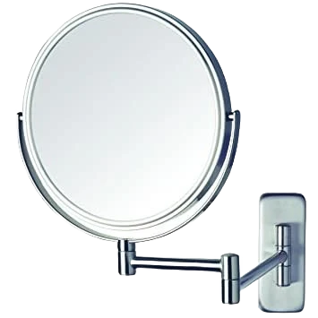 High-Grade Jerdon Nickel Wall Mount Double-Sided Magnifying Mirror 8 in. Smooth