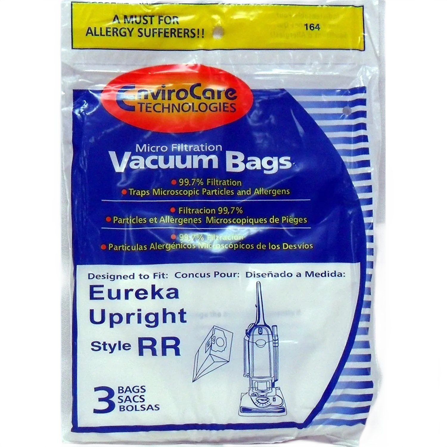 Specialty EnviroCare Eureka Type RR Upright Vacuum Bag 3-Pack Comfortable