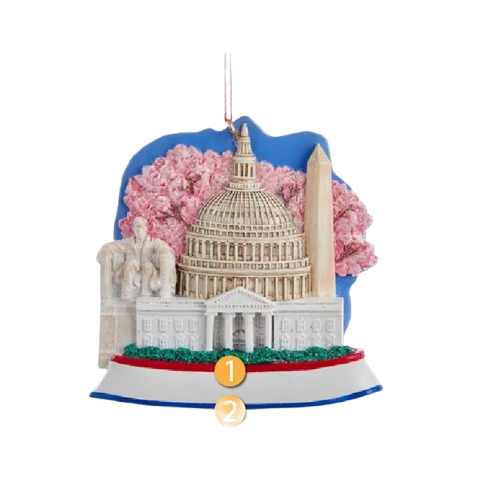Sophisticated Kurt S. Adler Personalized Washington DC Ornament Long-Lasting