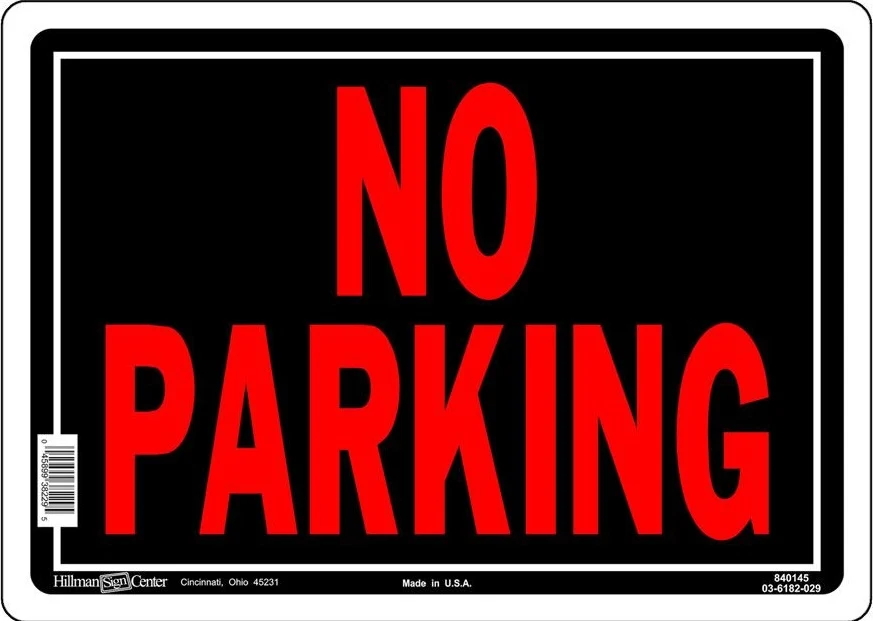 Safe Hillman Black Red Aluminum No Parking Sign 10 x 14 in. Healthy