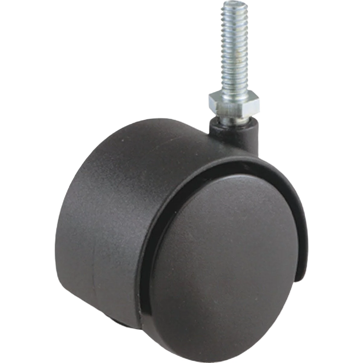Reusable Do it 2 In. Dia. Black Twin Wheel Caster with 1 In. Threaded Stem Authentic