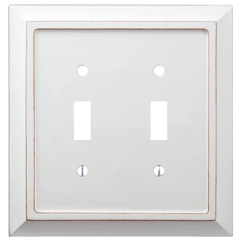 World-Class Amerelle 2 Toggle Savannah Distressed White Wood Wallplate Premium Material