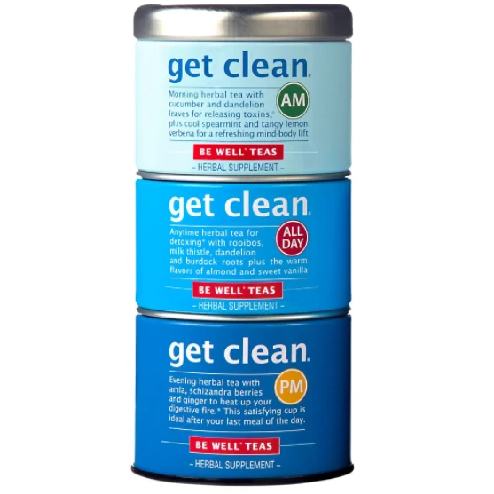Natural The Republic of Tea Get Clean Stackable Tea Tins 42 Bags Exceptional
