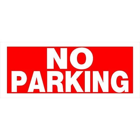 Enhanced Hillman Red White Plastic No Parking Sign 6 x 15 in. Fast