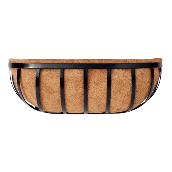 Easy-to-Use Border Concepts Black Traditional Wall Trough with Coco Liner 24 in. Proven