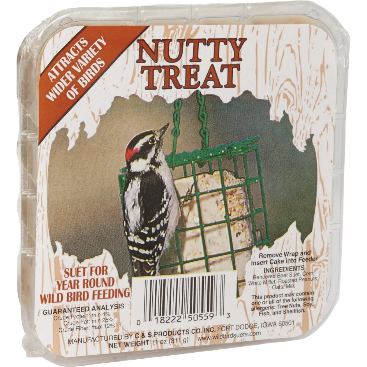 Certified C S Nutty Treat Wild Bird Suet 11 oz. Original