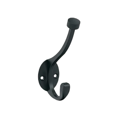 Long-Lasting Amerock Adare Two Prong Matte Black Decorative Wall Hook Traditional