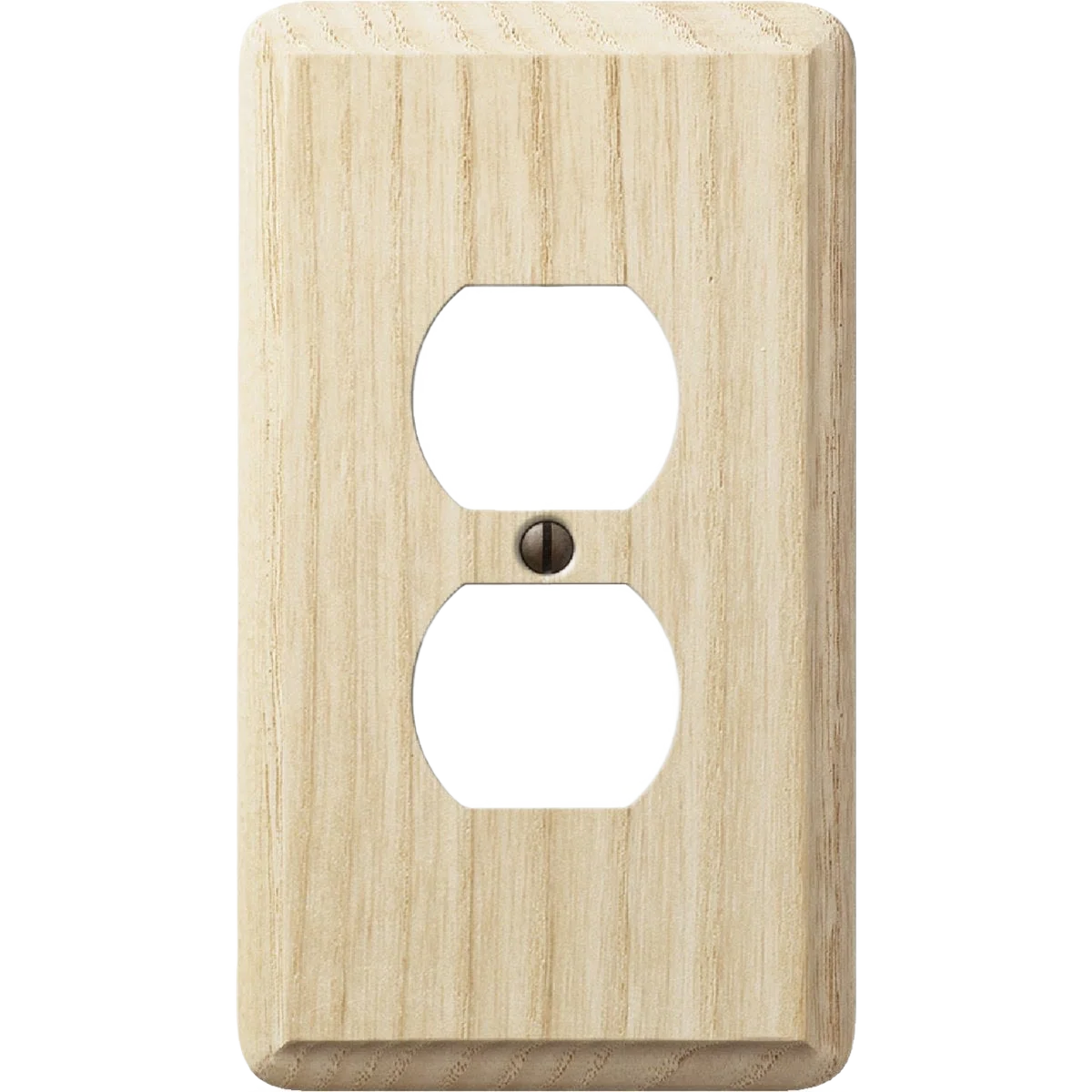 Traditional Amerelle Solid Oak 1-Gang Outlet Wall Plate Unfinished Ash Soft