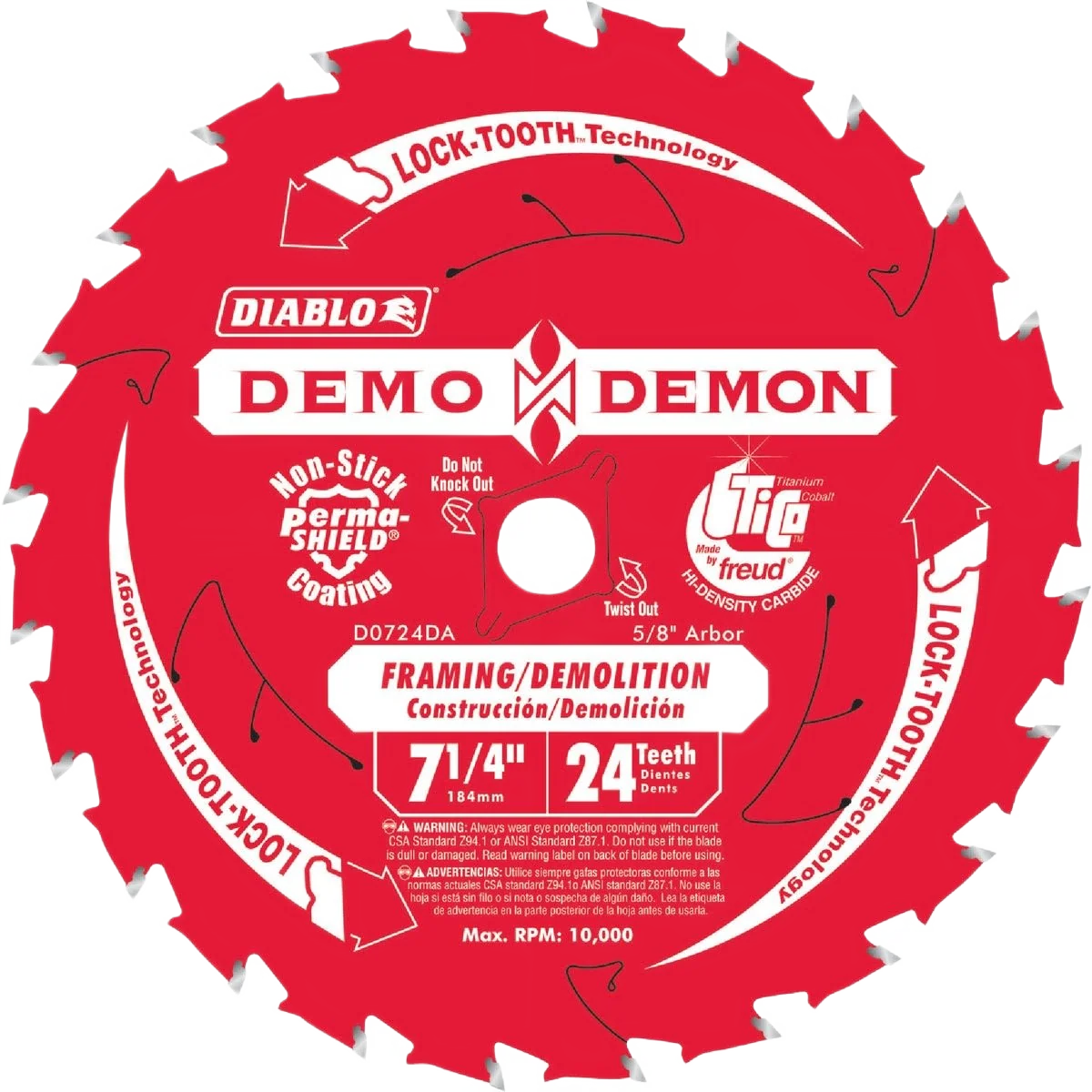 Safe Diablo 7-1 4-In. 24 Tooth Demo Demon Framing Demolition Saw Blade Durable
