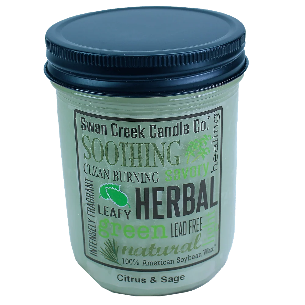 High-End Swan Creek Citrus Sage Pantry Jar Candle 12 oz. Comfortable