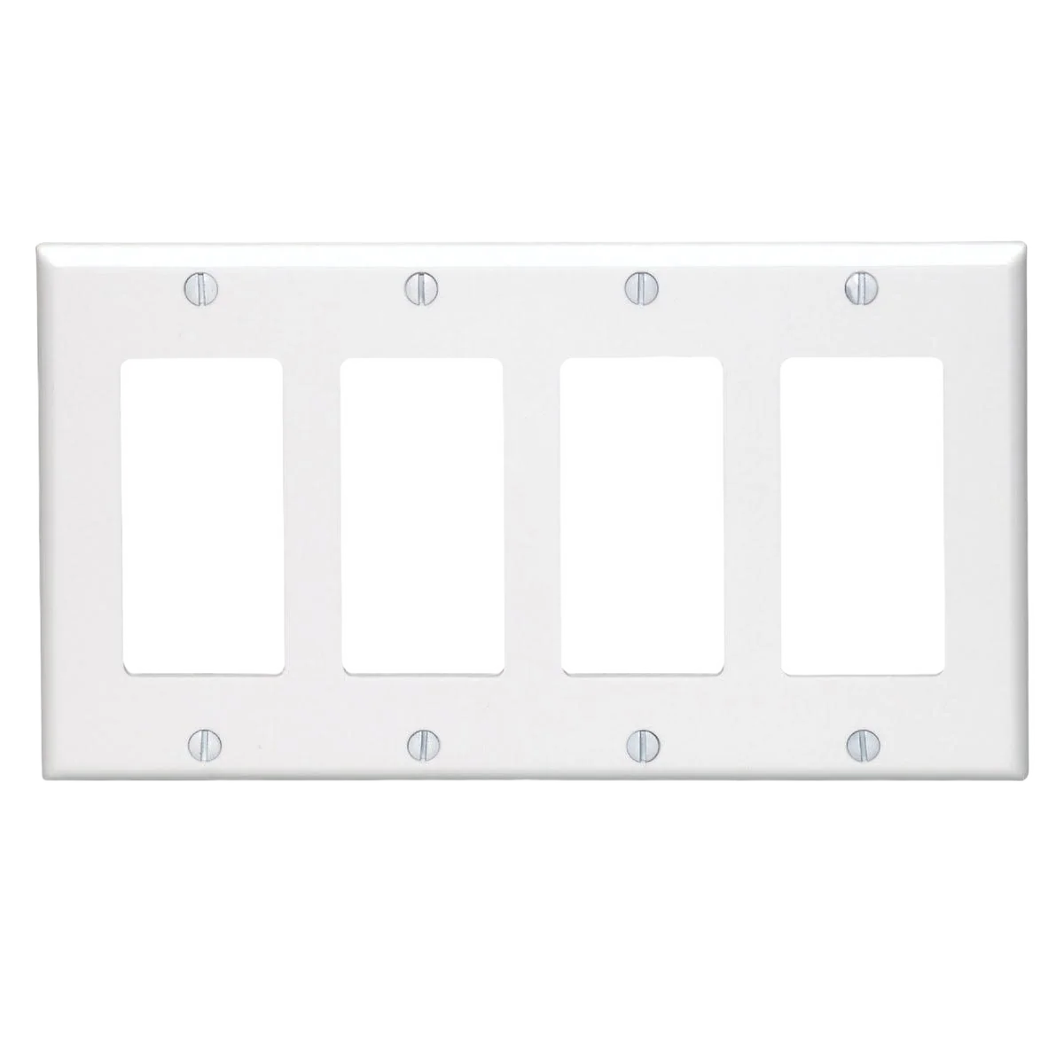 Classic Leviton Decora White 4-Gang Smooth Plastic Rocker Decorator Wall Plate Breathable