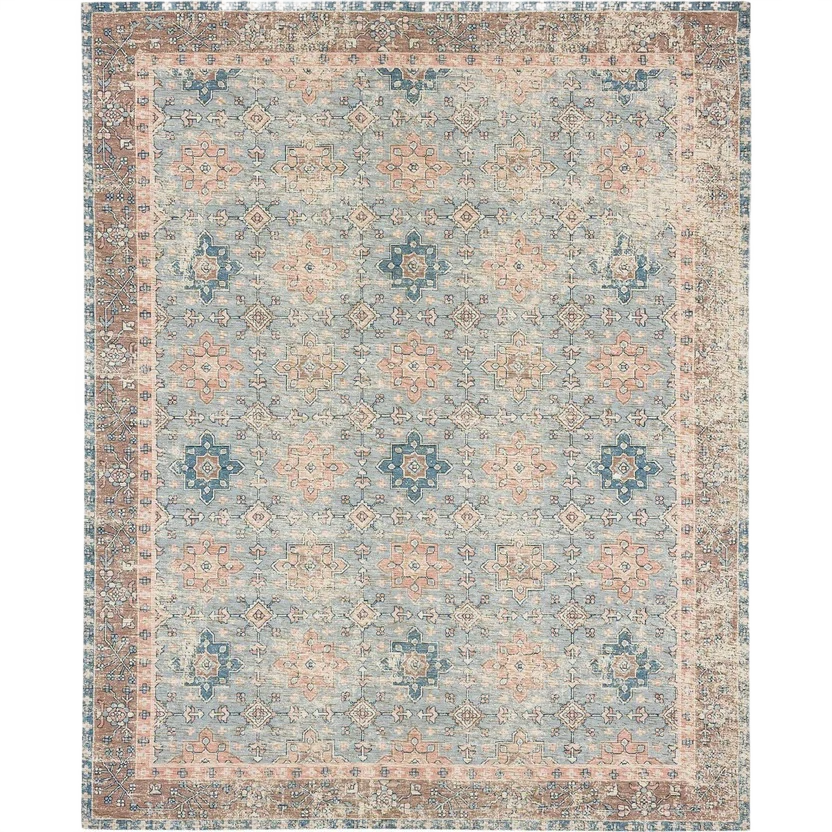 Durable Karastan Zula Hazega Blue Rose Rug 2'4 x 8' Flexible