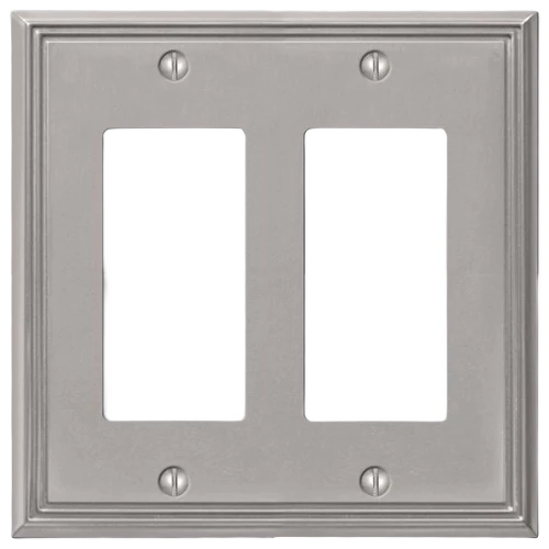 Practical Amerelle 2 Rocker Metro Line Brush Nickel Wallplate Fine