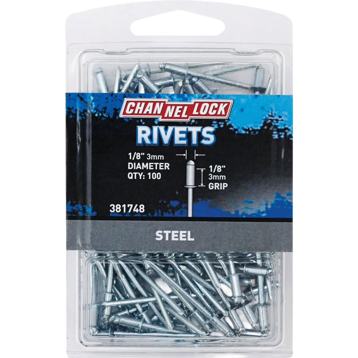 Proven Channellock 1 8 x 1 8 in. Grip Aluminum Multi-Grip POP Rivet 100-Pack Exclusive